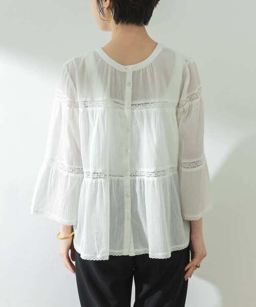 URBAN RESEARCH（アーバンリサーチ）の「前後2WAY楊柳ティアードブラウス（シャツ/ブラウス・レディース・オフホワイト/ブラック・FREE）」の15枚目の写真