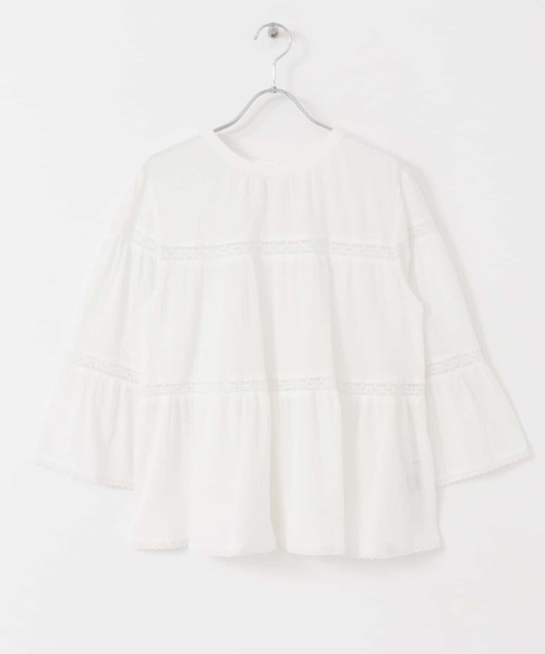 URBAN RESEARCH（アーバンリサーチ）の「前後2WAY楊柳ティアードブラウス（シャツ/ブラウス・レディース・オフホワイト/ブラック・FREE）」の13枚目の写真