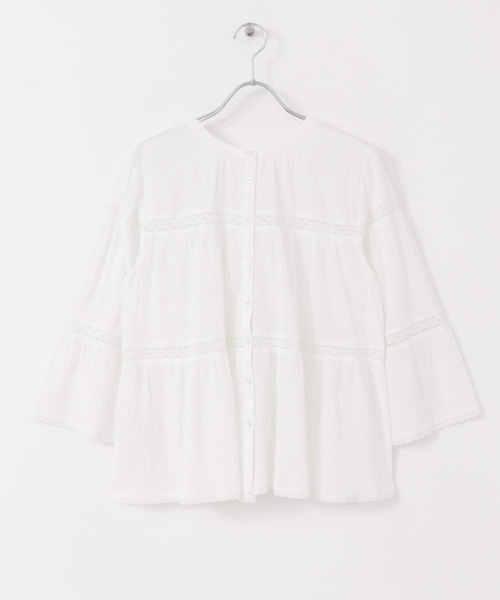 URBAN RESEARCH（アーバンリサーチ）の「前後2WAY楊柳ティアードブラウス（シャツ/ブラウス・レディース・オフホワイト/ブラック・FREE）」の12枚目の写真