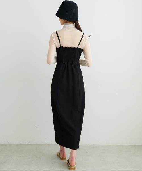 FREE'S MART（フリーズマート）の「フロントスリットキャミワンピース（ワンピース・レディース・ブラック/ベージュ/イエロー・SMALL/MEDIUM）」の7枚目の写真