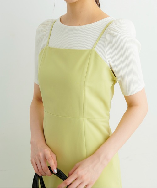 FREE'S MART（フリーズマート）の「フロントスリットキャミワンピース（ワンピース・レディース・ブラック/ベージュ/イエロー・SMALL/MEDIUM）」の14枚目の写真