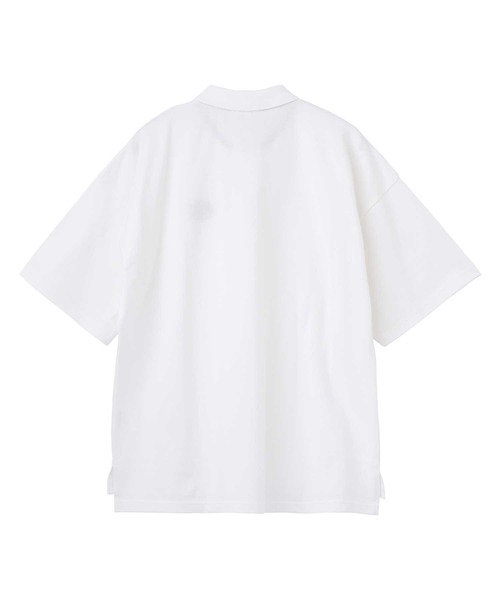 X-girl（エックスガール）の「BIG POLO SHIRT/ビッグシルエット　ポロシャツ（ポロシャツ・レディース・ホワイト/ブラック・S/M）」の3枚目の写真