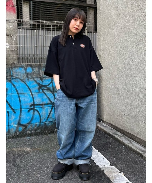 X-girl（エックスガール）の「BIG POLO SHIRT/ビッグシルエット