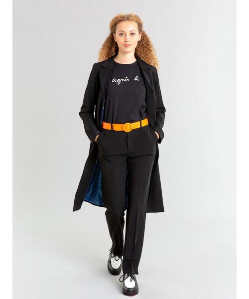 [極美品]TO b by agnes b. エコファーコート 女優襟 ブラック 極美品]TO b by agnes b. エコファーコート 女優襟 ブラック