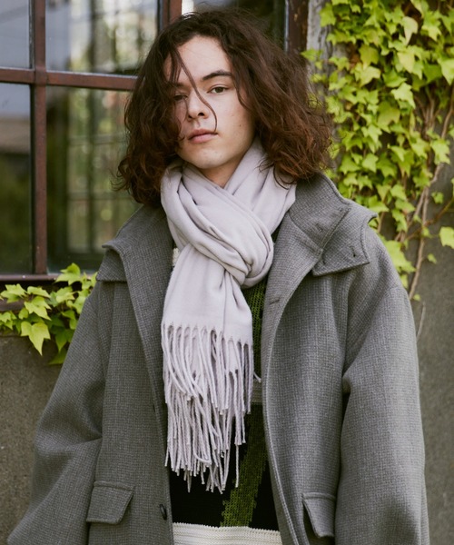 CASPER JOHN（キャスパージョン）の「Angora mix muffler/アンゴラミックスマフラー（マフラー・メンズ・キャメル/グリーン/チャコールグレー/ナチュラル・FREE）」の2枚目の写真