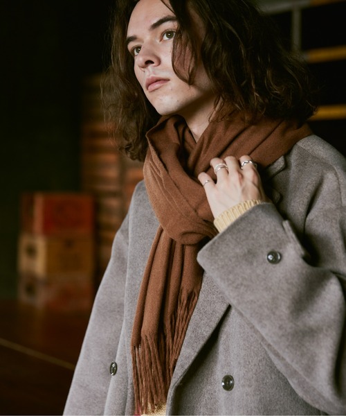 CASPER JOHN（キャスパージョン）の「Angora mix muffler/アンゴラミックスマフラー（マフラー・メンズ・キャメル/グリーン/チャコールグレー/ナチュラル・FREE）」の4枚目の写真