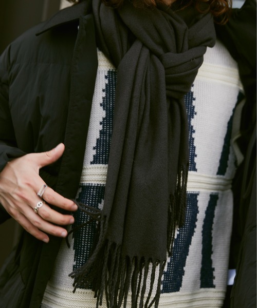 CASPER JOHN（キャスパージョン）の「Angora mix muffler/アンゴラミックスマフラー（マフラー・メンズ・キャメル/グリーン/チャコールグレー/ナチュラル・FREE）」の18枚目の写真