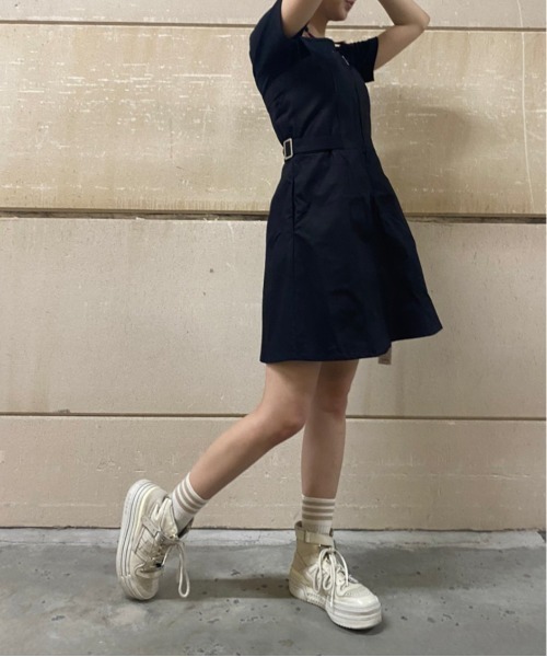 one way（ワンウェイ）の「ミリタリージャンスカ（ジャンパースカート・レディース・ライトグレー/ブラック/ダークグリーン・FREE）」の2枚目の写真