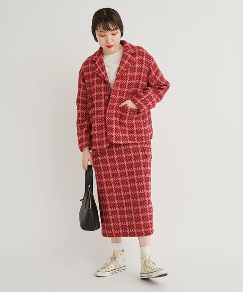 I am I in fact...(アイアムアイインファクト)の「DOBBY CHECK oji jacket(テーラードジャケット・レディース・ピンク/イエロー・FREE)」の20枚目の写真