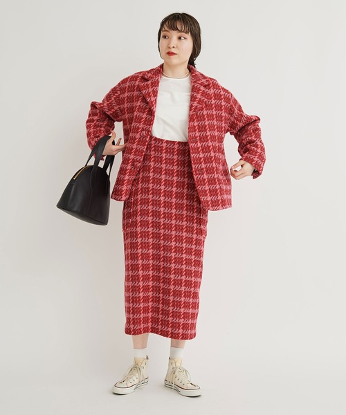 I am I in fact...(アイアムアイインファクト)の「DOBBY CHECK oji jacket(テーラードジャケット・レディース・ピンク/イエロー・FREE)」の21枚目の写真