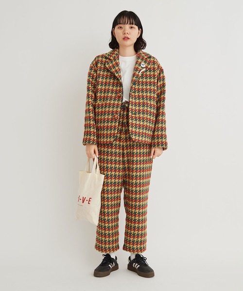 I am I in fact...(アイアムアイインファクト)の「DOBBY CHECK oji jacket(テーラードジャケット・レディース・ピンク/イエロー・FREE)」の12枚目の写真
