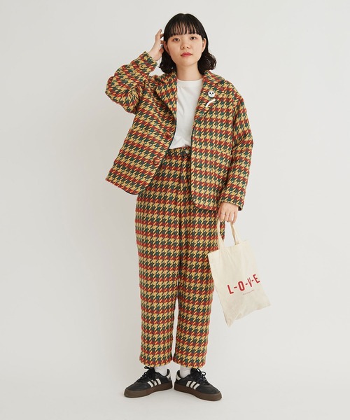 I am I in fact...(アイアムアイインファクト)の「DOBBY CHECK oji jacket(テーラードジャケット・レディース・ピンク/イエロー・FREE)」の13枚目の写真