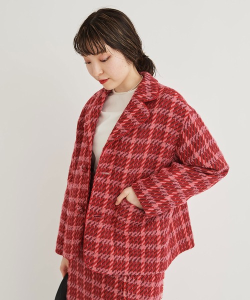 I am I in fact...(アイアムアイインファクト)の「DOBBY CHECK oji jacket(テーラードジャケット・レディース・ピンク/イエロー・FREE)」の8枚目の写真