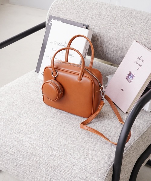 IAMUSE（アイアミューズ）の「スクエアボストンバッグ S0682【IAMUSE】（ショルダーバッグ・レディース・ブラック/アイボリー/ブラウン・FREE）」の7枚目の写真