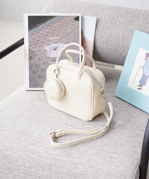 IAMUSE（アイアミューズ）の「スクエアボストンバッグ S0682【IAMUSE】（ショルダーバッグ・レディース・ブラック/アイボリー/ブラウン・FREE）」の8枚目の写真