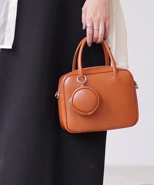 IAMUSE（アイアミューズ）の「スクエアボストンバッグ S0682【IAMUSE】（ショルダーバッグ・レディース・ブラック/アイボリー/ブラウン・FREE）」の16枚目の写真