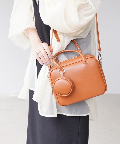 IAMUSE（アイアミューズ）の「スクエアボストンバッグ S0682【IAMUSE】（ショルダーバッグ・レディース・ブラック/アイボリー/ブラウン・FREE）」の21枚目の写真