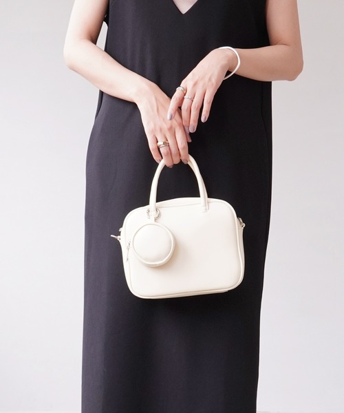 IAMUSE（アイアミューズ）の「スクエアボストンバッグ S0682【IAMUSE】（ショルダーバッグ・レディース・ブラック/アイボリー/ブラウン・FREE）」の22枚目の写真