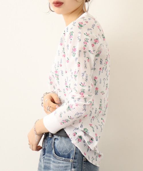 JEMORGAN(ジェーイーモーガン)の「JEMORGAN ワッフル花柄ラグランロングスリーブT(パック入り)(Tシャツ/カットソー・レディース・ホワイト/杢グレー/ナチュラル・FREE/F)」の19枚目の写真