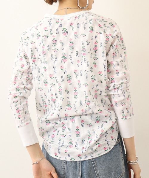 JEMORGAN(ジェーイーモーガン)の「JEMORGAN ワッフル花柄ラグランロングスリーブT(パック入り)(Tシャツ/カットソー・レディース・ホワイト/杢グレー/ナチュラル・FREE/F)」の18枚目の写真