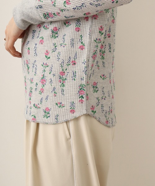 JEMORGAN(ジェーイーモーガン)の「JEMORGAN ワッフル花柄ラグランロングスリーブT(パック入り)(Tシャツ/カットソー・レディース・ホワイト/杢グレー/ナチュラル・FREE/F)」の7枚目の写真