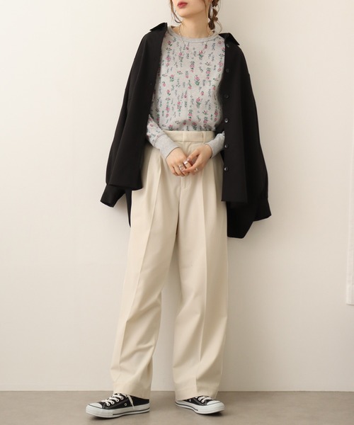 JEMORGAN(ジェーイーモーガン)の「JEMORGAN ワッフル花柄ラグランロングスリーブT(パック入り)(Tシャツ/カットソー・レディース・ホワイト/杢グレー/ナチュラル・FREE/F)」の16枚目の写真