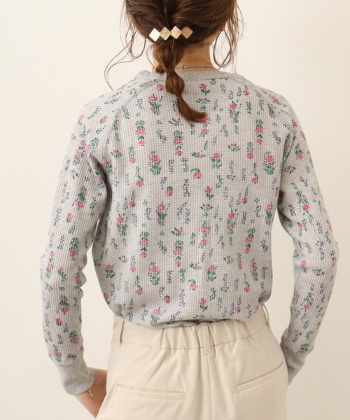 JEMORGAN(ジェーイーモーガン)の「JEMORGAN ワッフル花柄ラグランロングスリーブT(パック入り)(Tシャツ/カットソー・レディース・ホワイト/杢グレー/ナチュラル・FREE/F)」の13枚目の写真