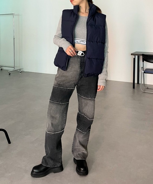 WHO'S WHO gallery（フーズフーギャラリー）の「【SLOPPY/スロッピー】中綿ベスト（ダウンベスト・レディース・ブラック/ベージュ/ネイビー/カーキ/ブルー/ブラック系その他/アイボリー・FREE）」の14枚目の写真