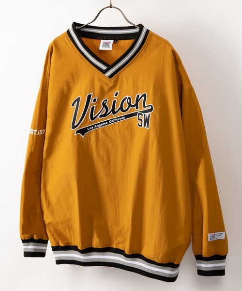 VISION STREET WEAR（ヴィジョンストリートウェア）の「【VISION STREET WEAR／ヴィジョンストリートウェア】リブラインナイロンプルオーバー/スタジアムロゴ/刺繍/ビッグシルエット（ナイロンジャケット・レディース・ブラック/ネイビー/グリーン/マスタード・M/L/XL）」の15枚目の写真