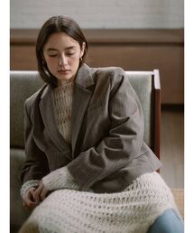 Ungrid | ストライプショートジャケット(テーラードジャケット)