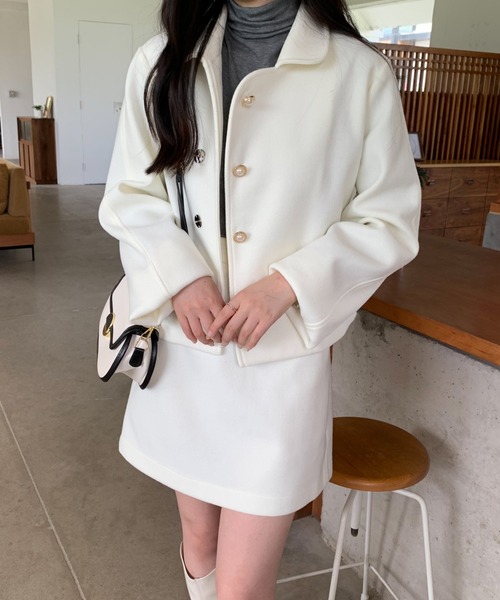 ABITOKYO(アビトーキョー)の「メルトンショートコート×ミニスカートセットアップ(セットアップ・レディース・ベージュ/ブルー/ブラック/アイボリー・S/M)」の16枚目の写真