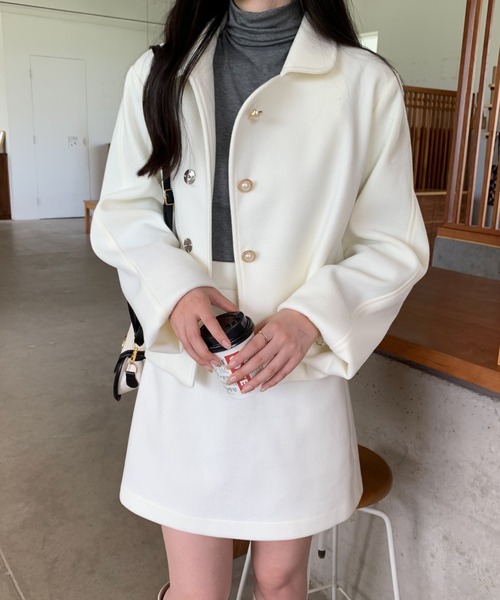 ABITOKYO(アビトーキョー)の「メルトンショートコート×ミニスカートセットアップ(セットアップ・レディース・ベージュ/ブルー/ブラック/アイボリー・S/M)」の21枚目の写真