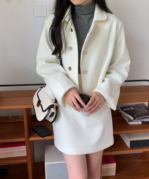 ABITOKYO(アビトーキョー)の「メルトンショートコート×ミニスカートセットアップ(セットアップ・レディース・ベージュ/ブルー/ブラック/アイボリー・S/M)」の20枚目の写真