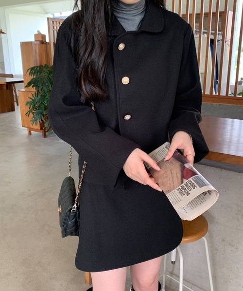 ABITOKYO(アビトーキョー)の「メルトンショートコート×ミニスカートセットアップ(セットアップ・レディース・ベージュ/ブルー/ブラック/アイボリー・S/M)」の12枚目の写真