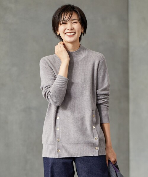 J.PRESS(ジェイプレス)の「【洗える】SEMI WORSTED ハイネック ニット(ニット/セーター・レディース・ブルー系/ブラウン系/ネイビー系/グレー系・MEDIUM/LARGE)」の3枚目の写真