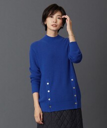 【洗える】SEMI WORSTED ハイネック ニット