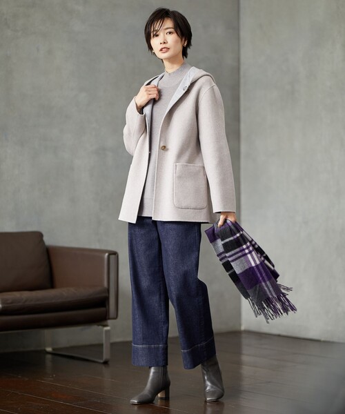 J.PRESS(ジェイプレス)の「【洗える】SEMI WORSTED ハイネック ニット(ニット/セーター・レディース・ブルー系/ブラウン系/ネイビー系/グレー系・MEDIUM/LARGE)」の6枚目の写真