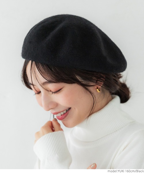 coca（coca）（コカ）の「ベレー帽（ハンチング/ベレー帽・レディース・ブラック/ベージュ/アイボリー・ONE SIZE）」の10枚目の写真