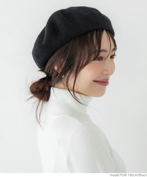 coca（coca）（コカ）の「ベレー帽（ハンチング/ベレー帽・レディース・ブラック/ベージュ/アイボリー・ONE SIZE）」の11枚目の写真
