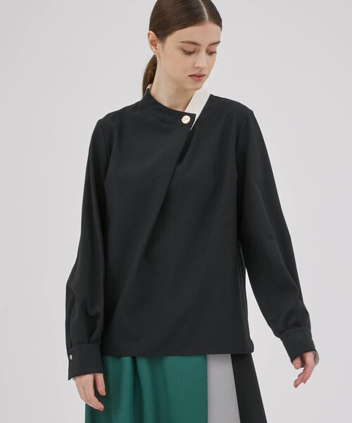 A + TOKYO（エープラストウキョウ）の「バイカラーブラウス（シャツ/ブラウス・レディース・オフホワイト/ピンク/ブラック・2/1）」の11枚目の写真