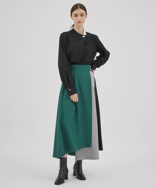 A + TOKYO（エープラストウキョウ）の「バイカラーブラウス（シャツ/ブラウス・レディース・オフホワイト/ピンク/ブラック・2/1）」の13枚目の写真