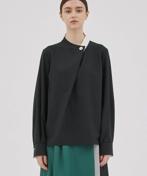 A + TOKYO（エープラストウキョウ）の「バイカラーブラウス（シャツ/ブラウス・レディース・オフホワイト/ピンク/ブラック・2/1）」の15枚目の写真