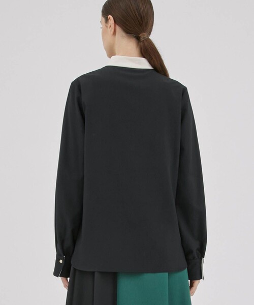 A + TOKYO（エープラストウキョウ）の「バイカラーブラウス（シャツ/ブラウス・レディース・オフホワイト/ピンク/ブラック・2/1）」の17枚目の写真