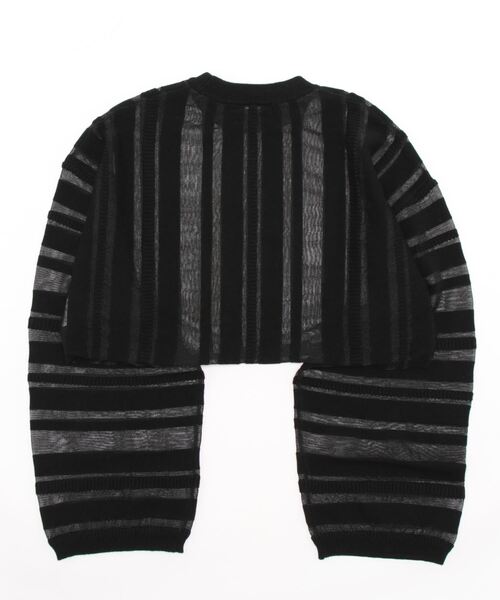 ReNorm（リノーム）の「シアーストライププルオーバー（ニット/セーター・レディース・ブラック/ブラウン・フリー）」の6枚目の写真