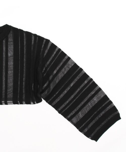 ReNorm（リノーム）の「シアーストライププルオーバー（ニット/セーター・レディース・ブラック/ブラウン・フリー）」の4枚目の写真
