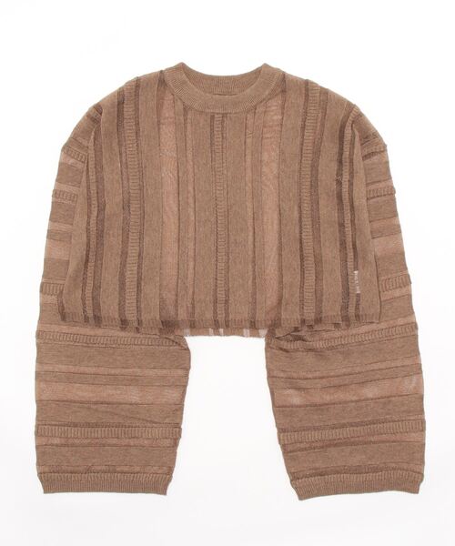 ReNorm（リノーム）の「シアーストライププルオーバー（ニット/セーター・レディース・ブラック/ブラウン・フリー）」の7枚目の写真