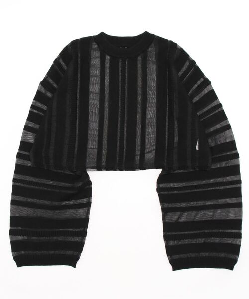 ReNorm（リノーム）の「シアーストライププルオーバー（ニット/セーター・レディース・ブラック/ブラウン・フリー）」の9枚目の写真