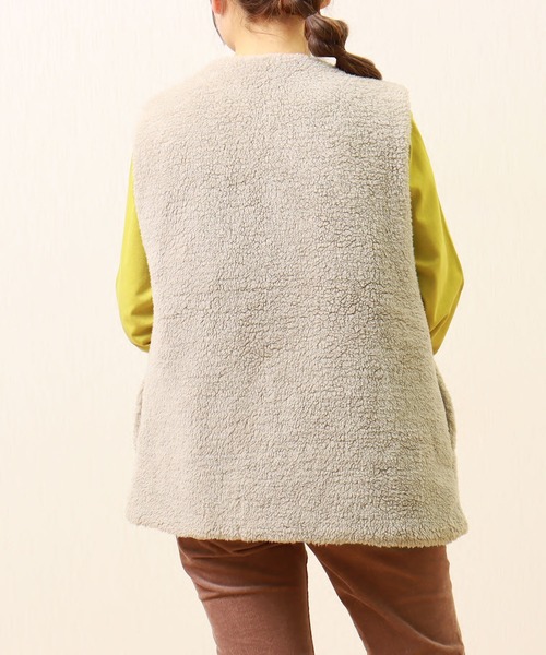 libelle more（リベル モア）の「ボアベスト（ベスト・レディース・ブラック/カーキ/モカ/グレイッシュベージュ・M/L）」の8枚目の写真