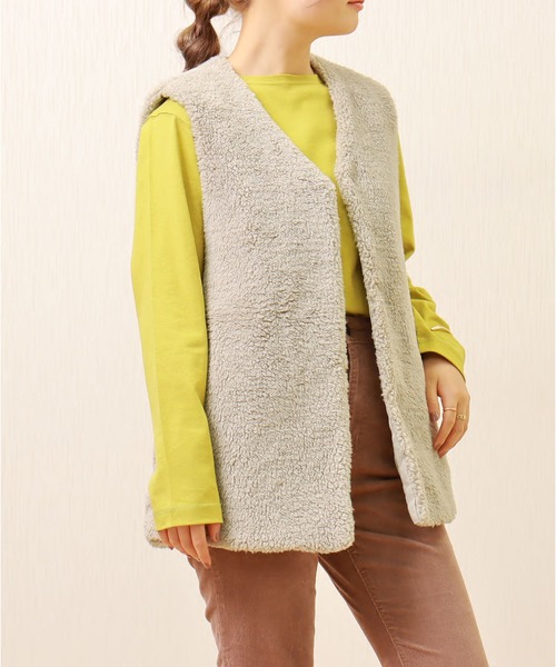 libelle more（リベル モア）の「ボアベスト（ベスト・レディース・ブラック/カーキ/モカ/グレイッシュベージュ・M/L）」の9枚目の写真