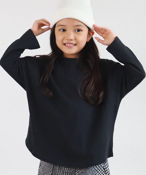 coca（coca）（コカ）の「キッズ カットソー ドルマンスリーブ ロンT（Tシャツ/カットソー・キッズ・ブラック/ライトピンク/ライトベージュ・100/110/120/130）」の2枚目の写真
